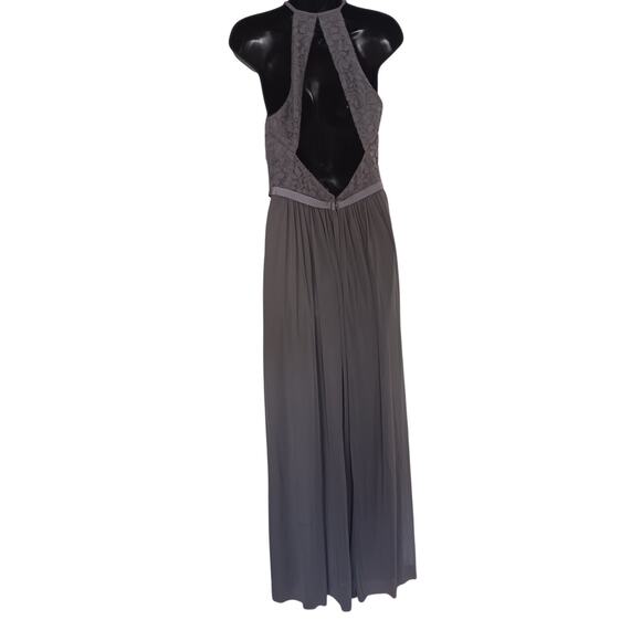David's Bridal open back halter neck maxi dress Gray size 10 - Picture 4 of 5
